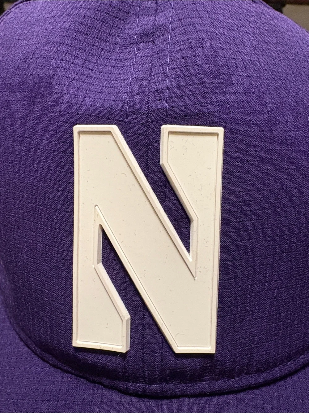 Kids Purple Baseball Cap with White 'N' Patch
